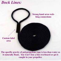 12 Ft Boat Dock Line/Mooring Rope - 3/8" Round Polypropylene