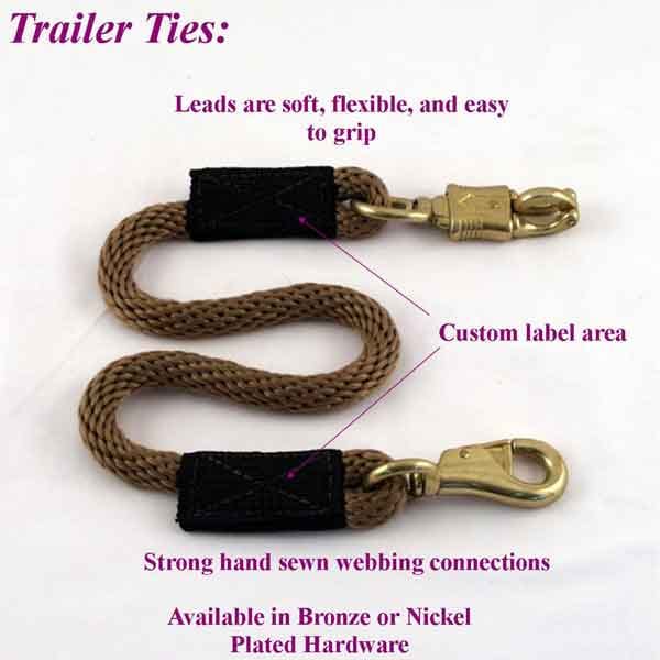 2.5 ft. Horse Trailer Tie 1/2 in. Round with Nickel Plated Bull and Panic Snap