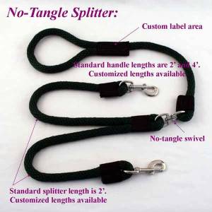 dog leashes for two dog, no-tangle dog snap leash splitter for two dogs, 1/2" no-tangle dog snap leash splitter for two dogs