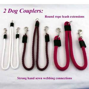 dog leashes for two dogs, no-tangle dog snap leash splitter extender for two dogs