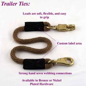 Horse trailer tie ropes, horse trailer tie ropes with panic and bull snap