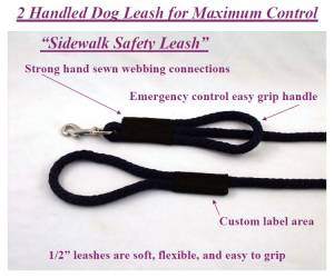 Soft Lines, Inc. - 10 Foot Sidewalk Safety Dog Snap Leash 1/2" Round Polypropylene