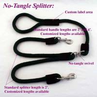 Splitter Leashes for Two Dogs - 5/8" Diameter - Soft Lines, Inc. - 4' "No-Tangle" Splitter Round Snap Leashes 5/8"