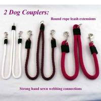 Add On "2 Dog Coupler" For Leashes - 1/4" Diameter - Soft Lines, Inc. - Traditional Splitter Round Snap Leash Extender 1/4"