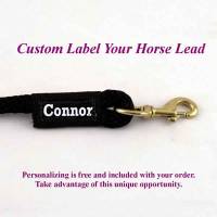 Horse lead ropes, horse lunge lines with personalized label