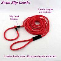 Dog leashes for beaches, dog swim slip leash with slip leash snugger