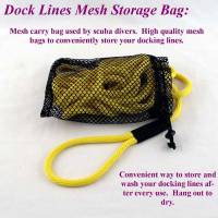 Mesh storage bag for dock lines, 8” by 10” dock lines mesh storage bag