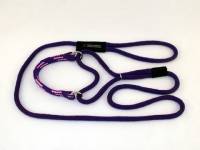 Martingale Adjustable Dog Leash - Purple with Purple Pink Band